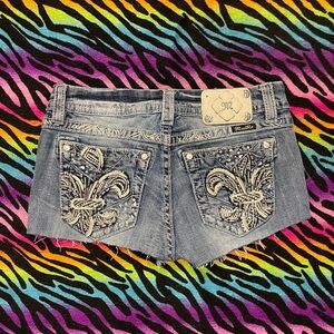 Miss Me Faded Blue Denim Shorts